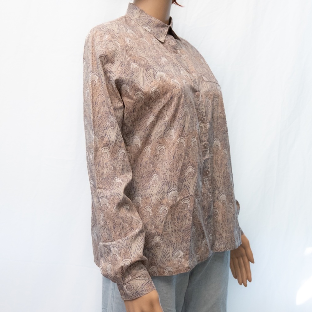 Liberty of London Peacock Feather Button-up Blouse